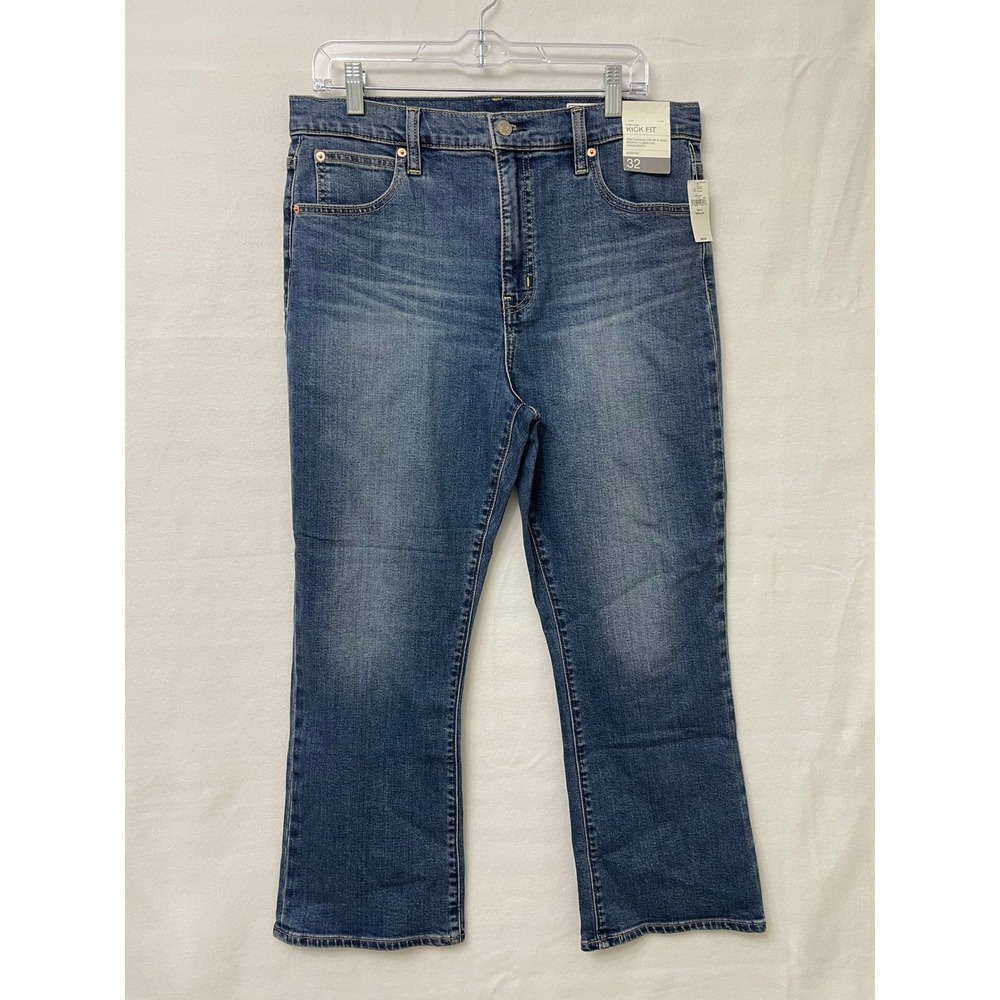 New Gap Kick Fit Jeans size 32/14 Blue High Rise Ankle Stretch Denim Casual